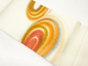 作家物 塩瀬渦巻き模様名古屋帯